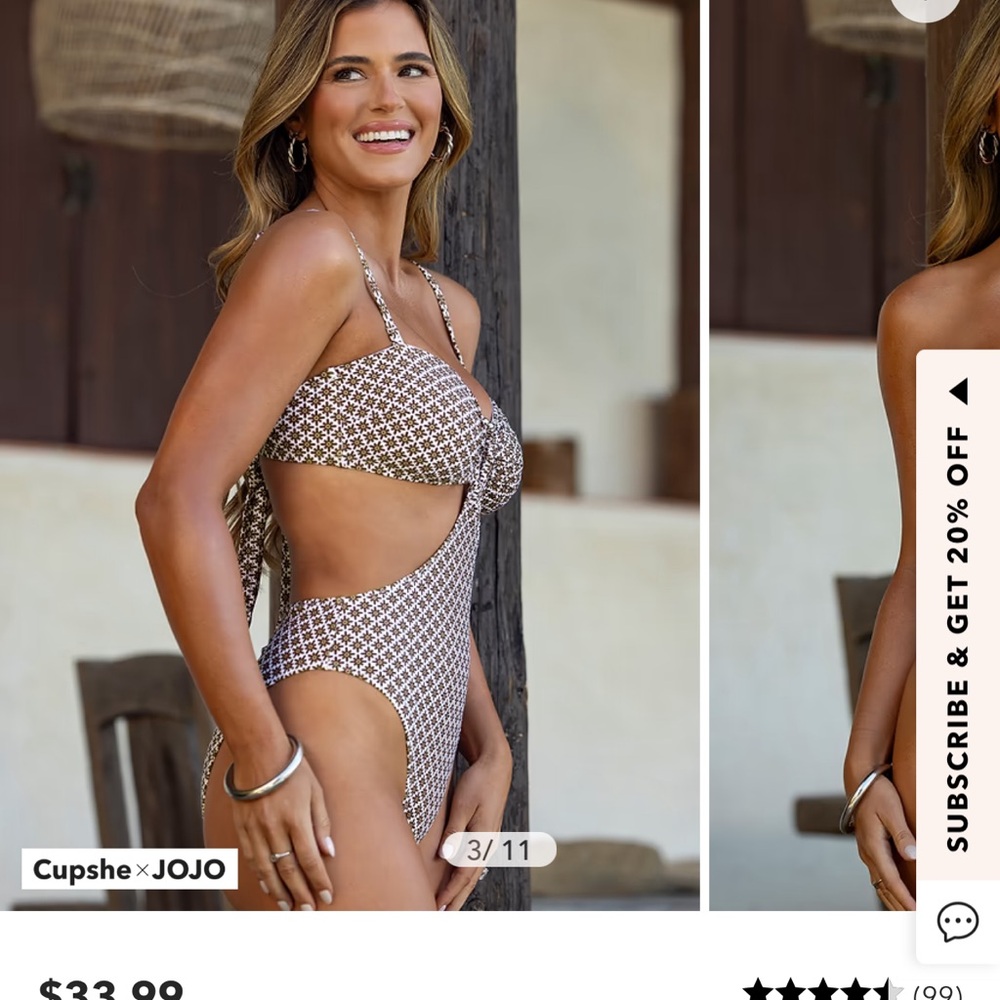 Brown One-Piece Swimsuit